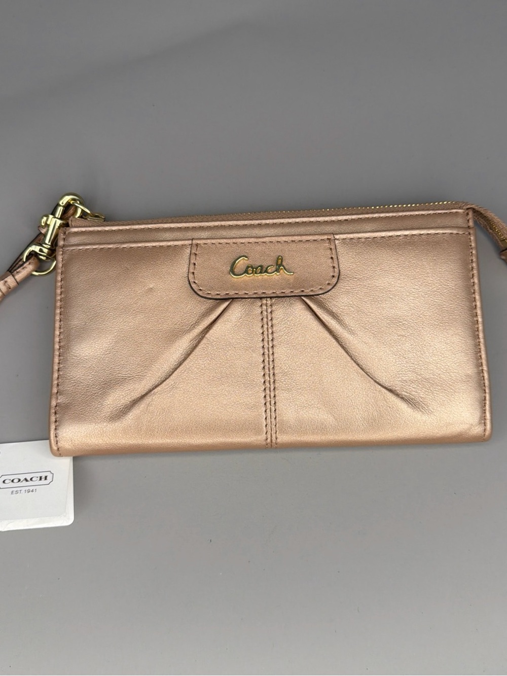 Coach Ashley Wallet wristlet metallic gold